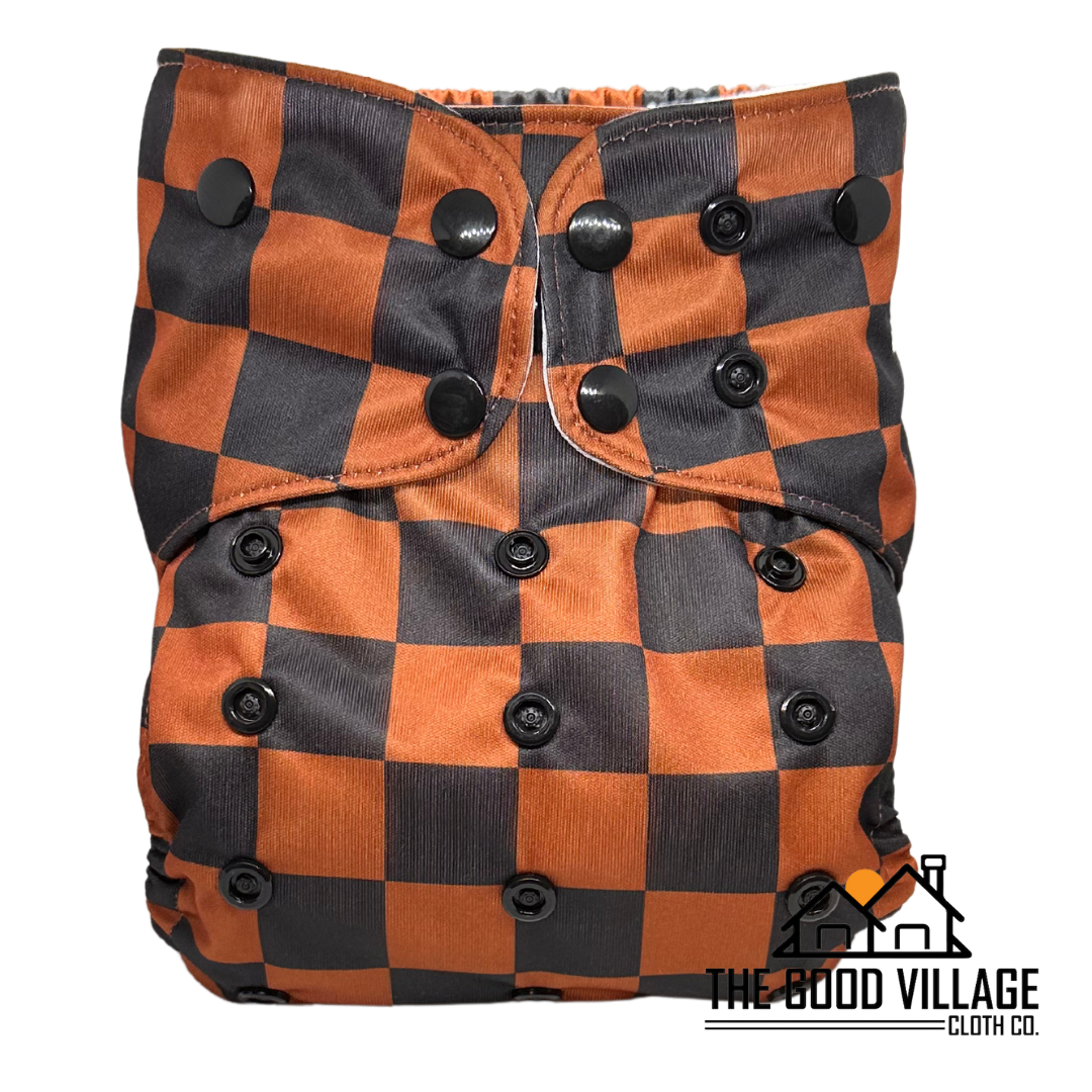 One Size Pocket Diaper | Dusty Checkered