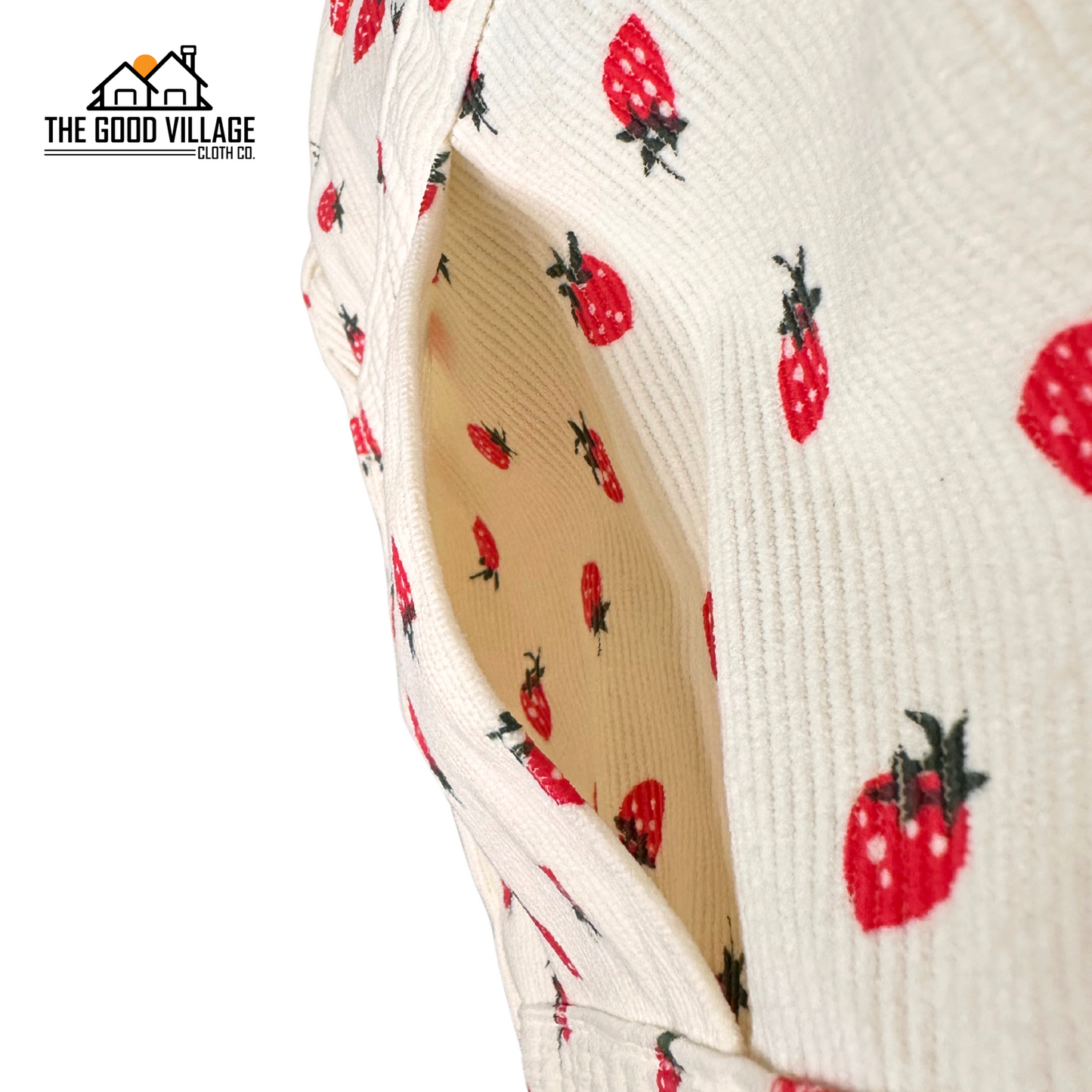 Strawberry Corduroy Tote Bag