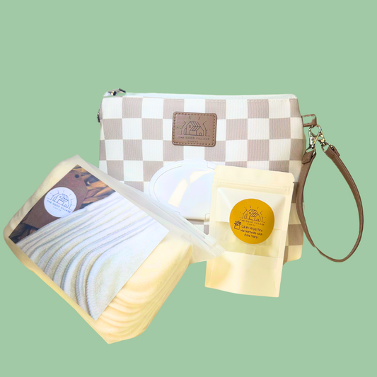 Cloth Wipe Bundle | Tan Check