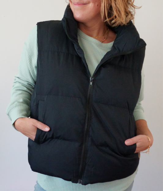 The Beth Puffer Vest | Black