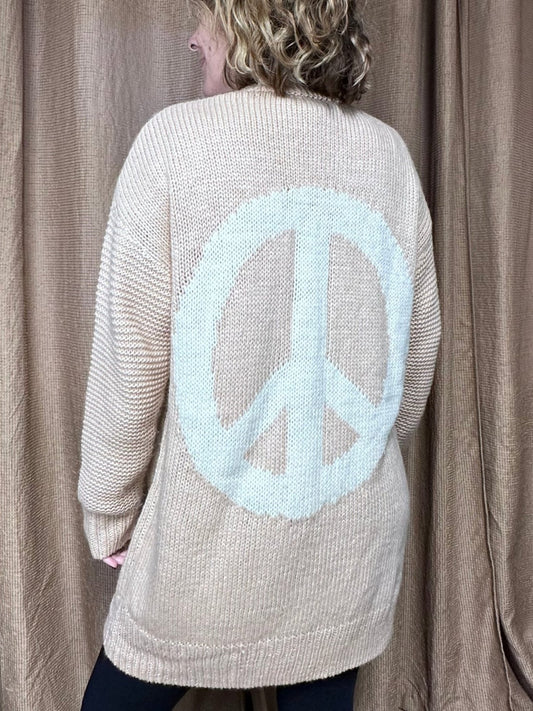 The Winnie Peace Cardigan | Beige