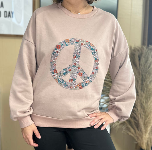 The Stephany Floral Peace Sweatshirt