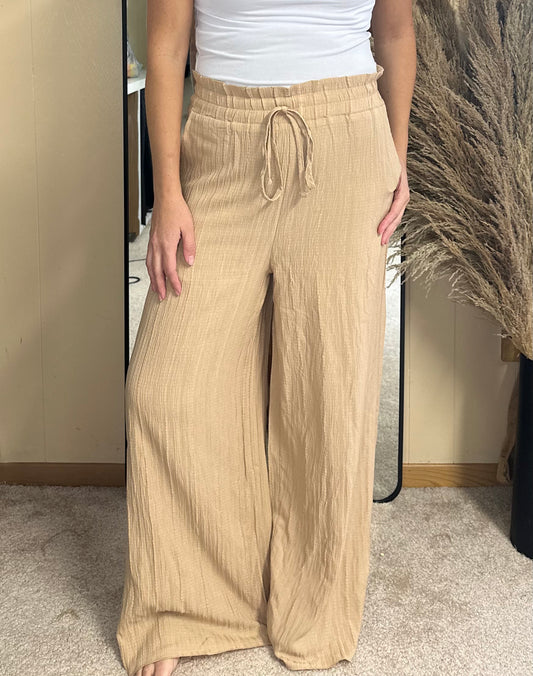 The Chloe High Waist Trousers | Beige