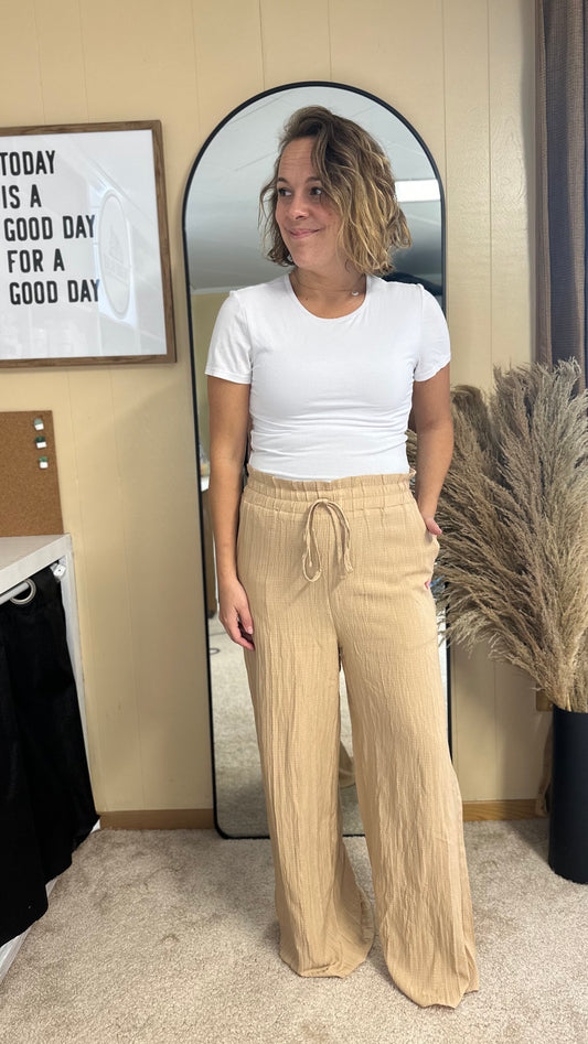 The Chloe High Waist Trousers | Beige