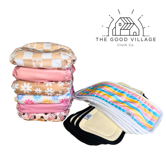 One Size Pocket Diaper Starter Set | Girly Summer Collection