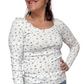 The Baylee Floral Cotton Long Sleeve Top | Blue Floral | Sizes S-L