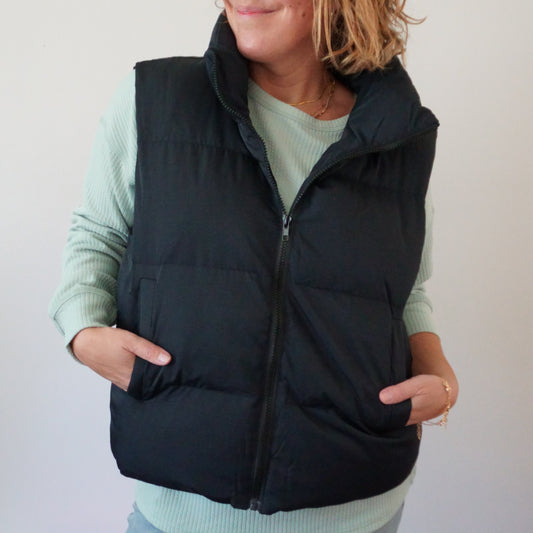 The Beth Puffer Vest | Black