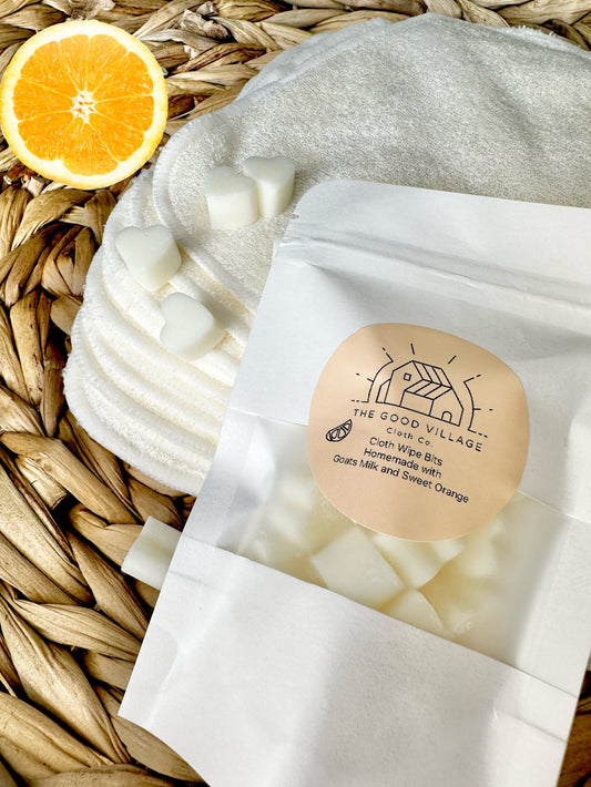 Homemade Cloth Wipe Bits | Goats Milk and Sweet Orange